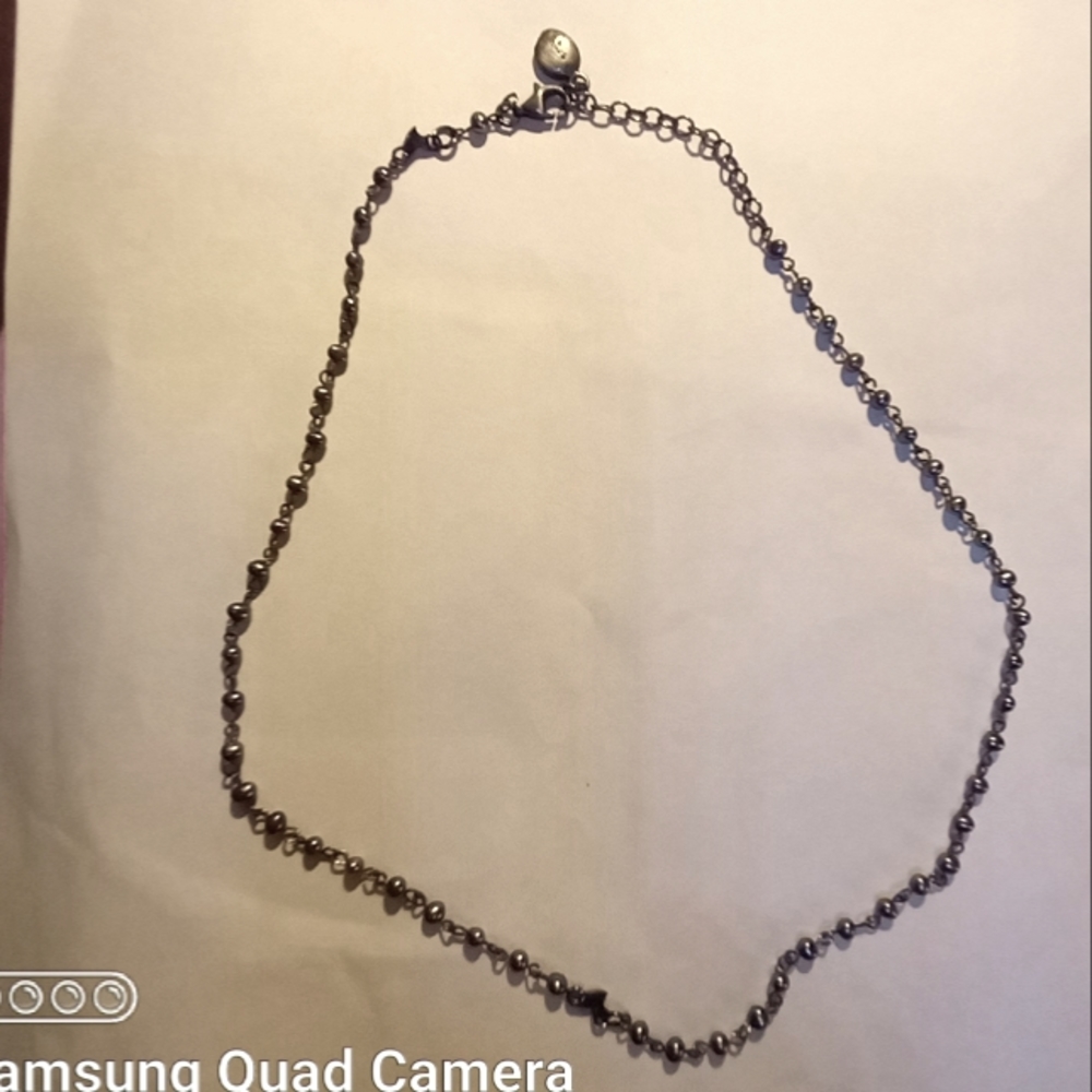 Carolee 925 Tiny Grey Pearl CHOKER Lobster clasp